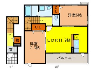 ハッピ－ライフの物件間取画像